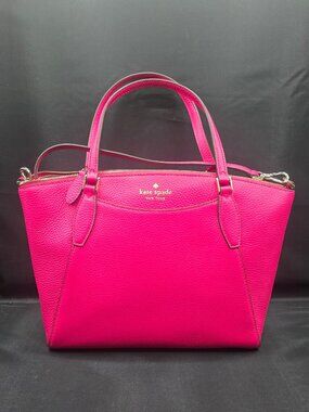 Kate Spade Monica Pebbled Leather Satchel WKR00240 Pink Ruby